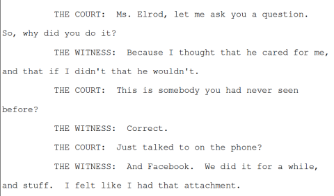 Audrey Elrod Testimony at Sentencing